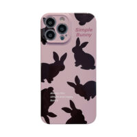 Purple Background Black Rabbit iPhone Case
