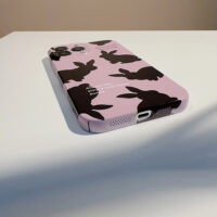 Purple Background Black Rabbit iPhone Case 6
