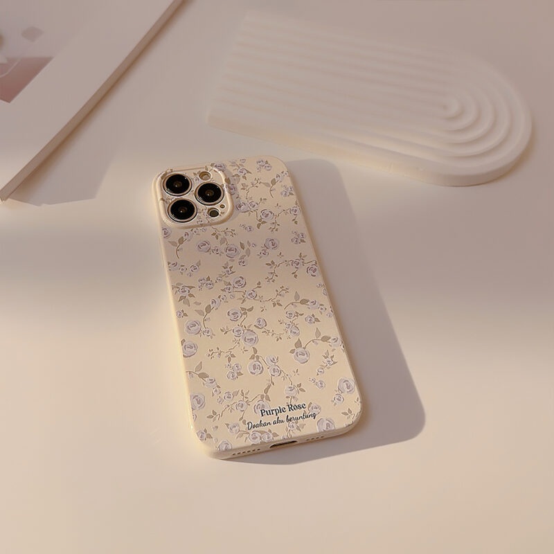 011 Coconut Milk White Base Purple Floral Roses