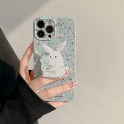 Water Blue floral roses Bunny iPhone Case 3