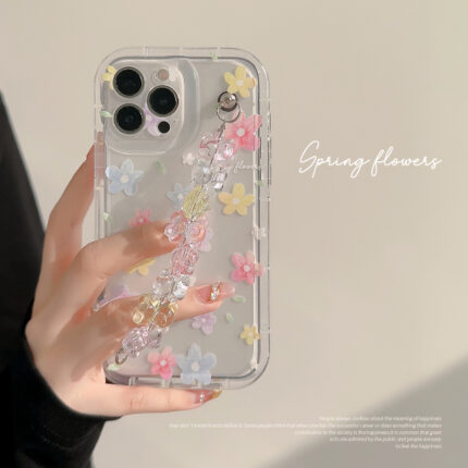 Watercolor Flowers Bear Bracelet iPhone Case 2