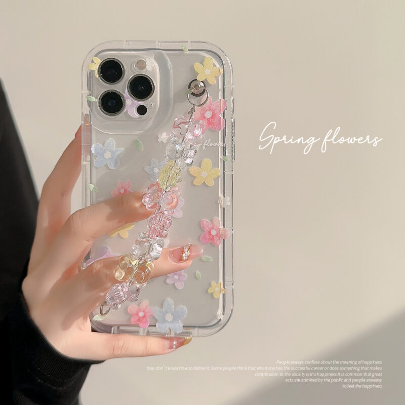 Watercolor Flowers Bear Bracelet iPhone Case 2