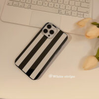 Bright Black Wide Stripes iPhone Case 2