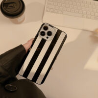 Bright Black Wide Stripes iPhone Case 5