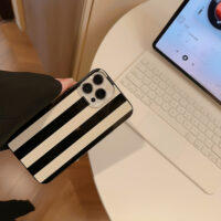 Bright Black Wide Stripes iPhone Case 8