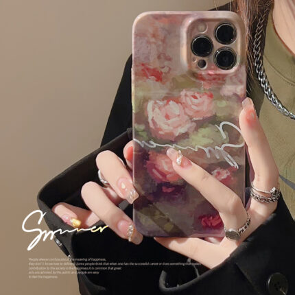 Dreamy Oil Painting Roses iPhone Case 1