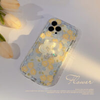 Light Yellow Floral Print iPhone Case 1