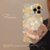 Light Yellow Floral Print iPhone Case 2
