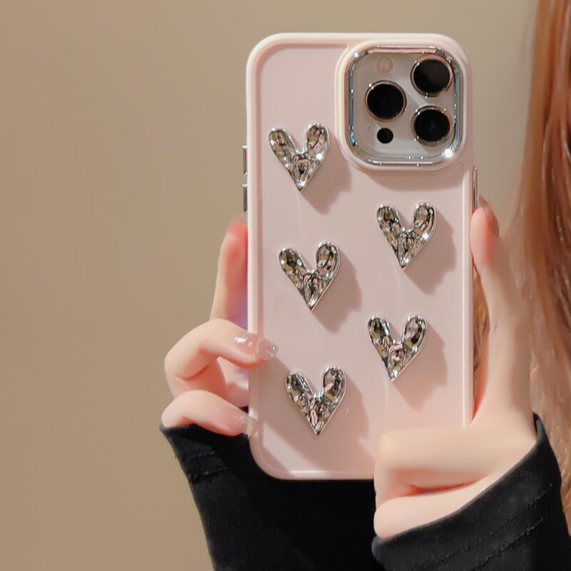 Metal Wrinkled Heart iPhone Case 5