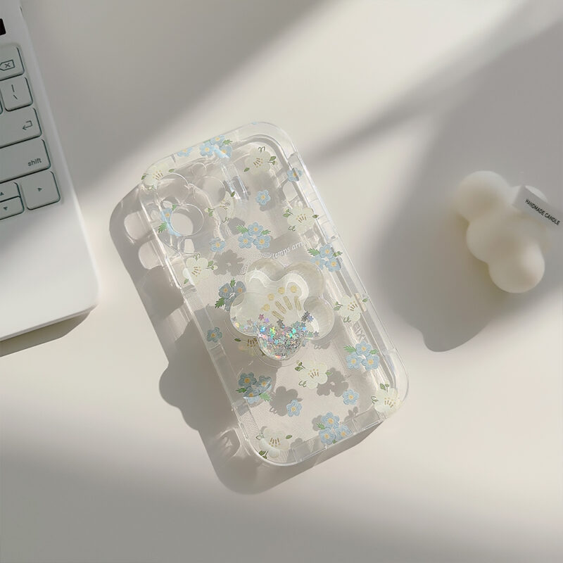 Blue White Small Floral iPhone Case 3