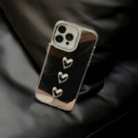 Metallic Silver 3D Heart iPhone Case 10