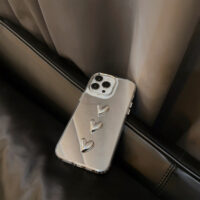 Metallic Silver 3D Heart iPhone Case 6