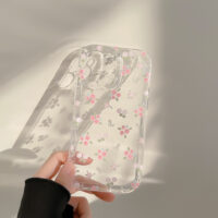 Pink Floral Large Petal Bracket iPhone Case 12