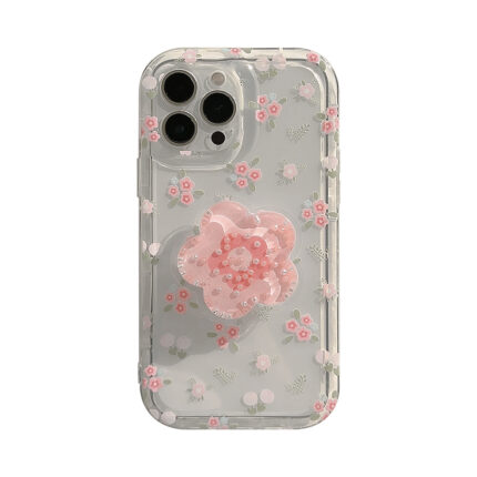 Pink Floral Large Petal Bracket iPhone Case