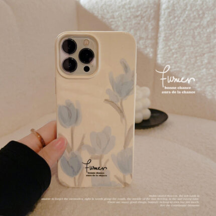 Blue Tulip Flowers iPhone Case 1