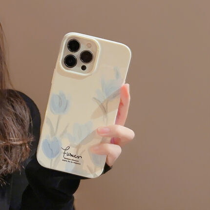 Blue Tulip Flowers iPhone Case 4
