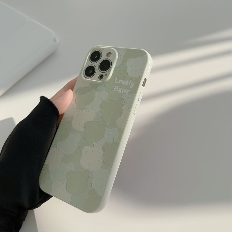 Light Green Bear Heads iPhone Case 10