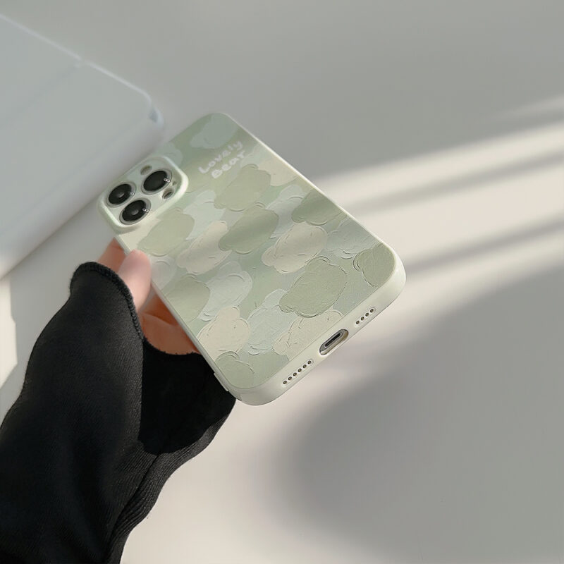 Light Green Bear Heads iPhone Case 11