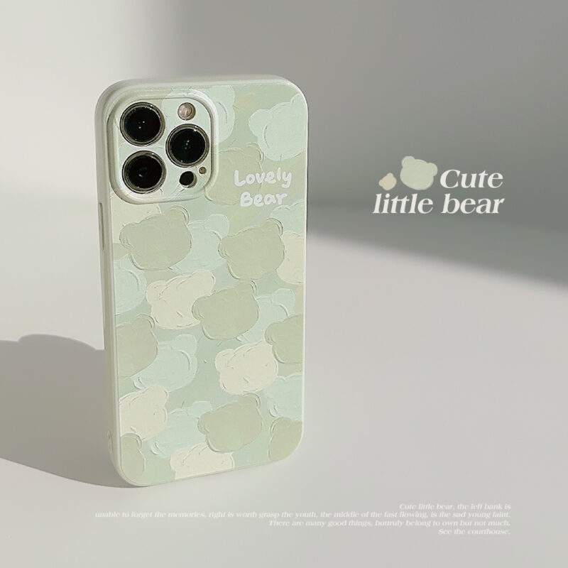 Light Green Bear Heads iPhone Case 2
