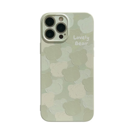 Light Green Bear Heads iPhone Case