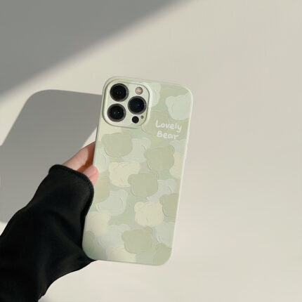 Light Green Bear Heads iPhone Case 7