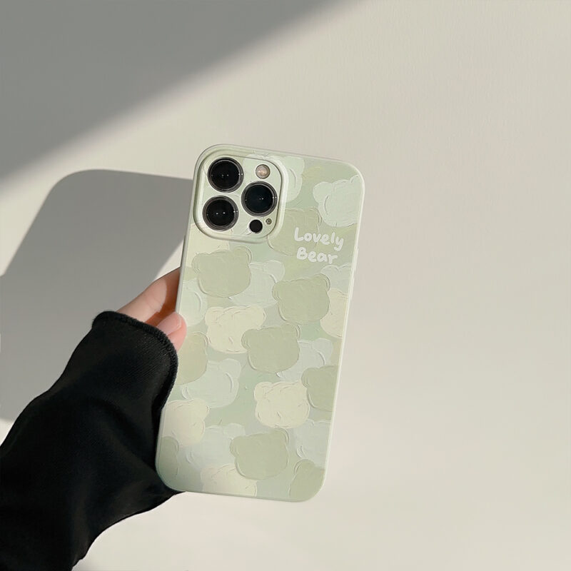 Light Green Bear Heads iPhone Case 7