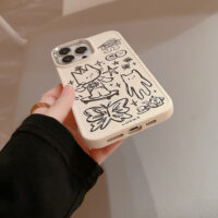 Lines Kitty Comic iPhone Case 13