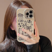 Lines Kitty Comic iPhone Case 2