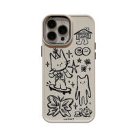 Lines Kitty Comic iPhone Case