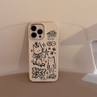 Lines Kitty Comic iPhone Case 3