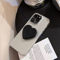 Silver Frame Black Heart Stand iPhone Case 9