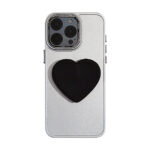 Silver Frame Black Heart Stand iPhone Case