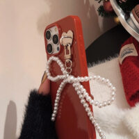 Wine Red Pearl Bow iPhone Case 9
