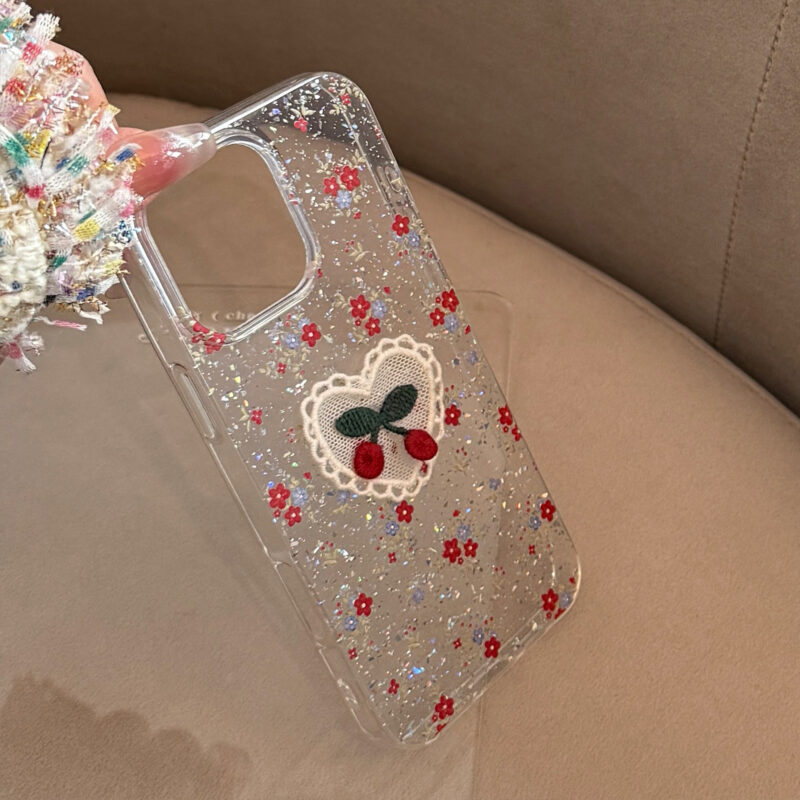 Sweet Cherry Blossom Heart iPhone Case-5