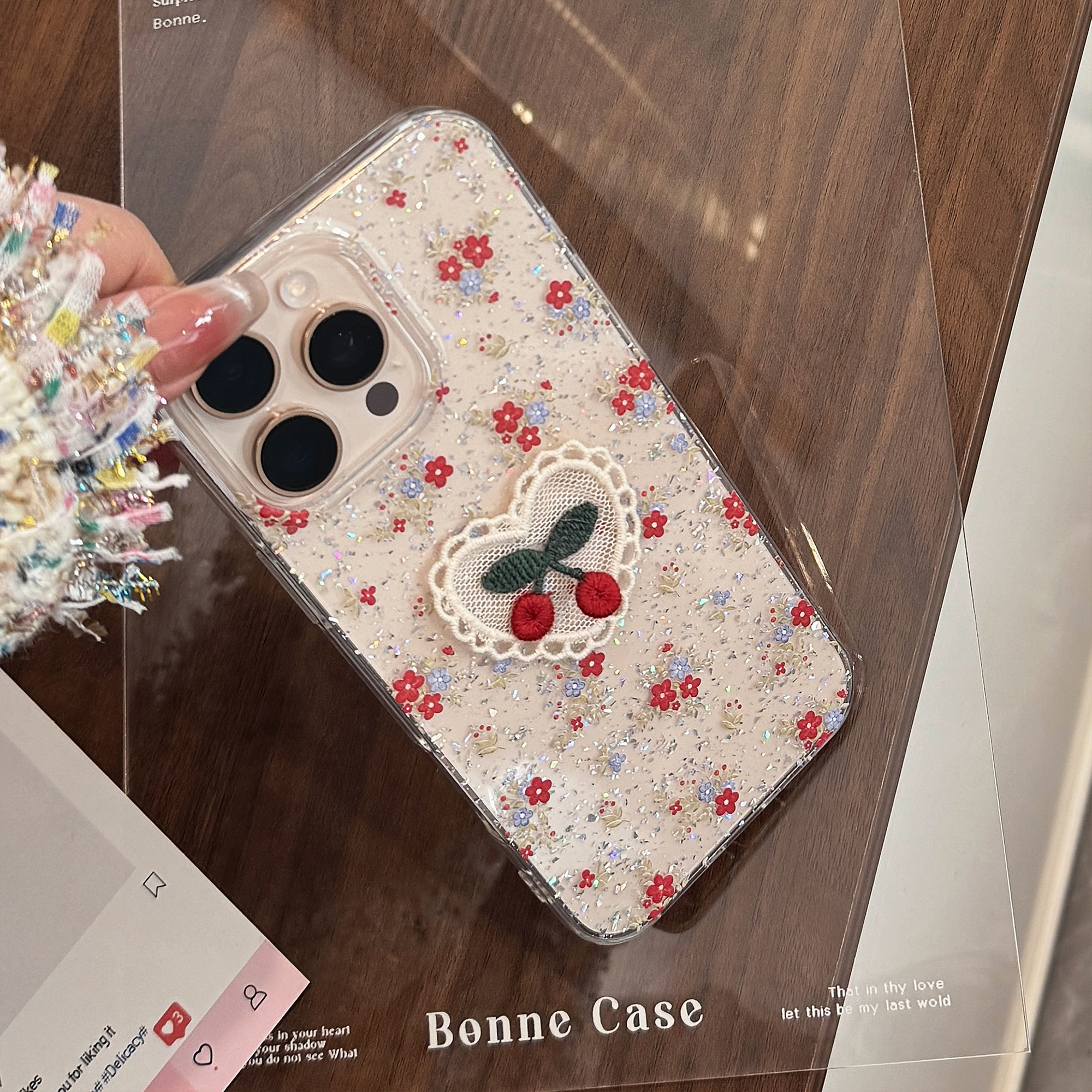 Sweet Cherry Blossom Heart iPhone Case-6