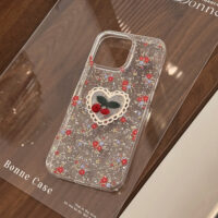 Sweet Cherry Blossom Heart iPhone Case - Image 5