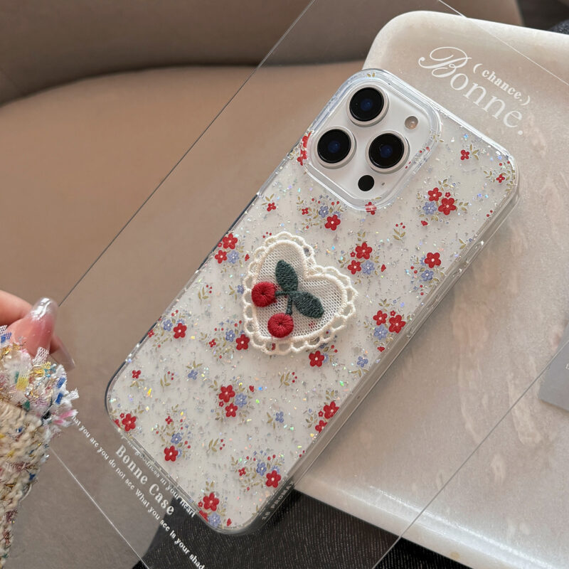 Sweet Cherry Blossom Heart iPhone Case-9
