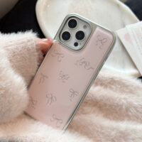 Chic Bow Design Silver-Edged iPhone Case - Image 5