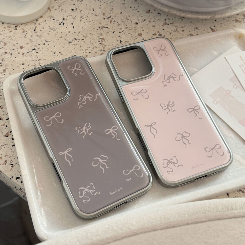 Chic Bow Design Silver-Edged iPhone Case-7