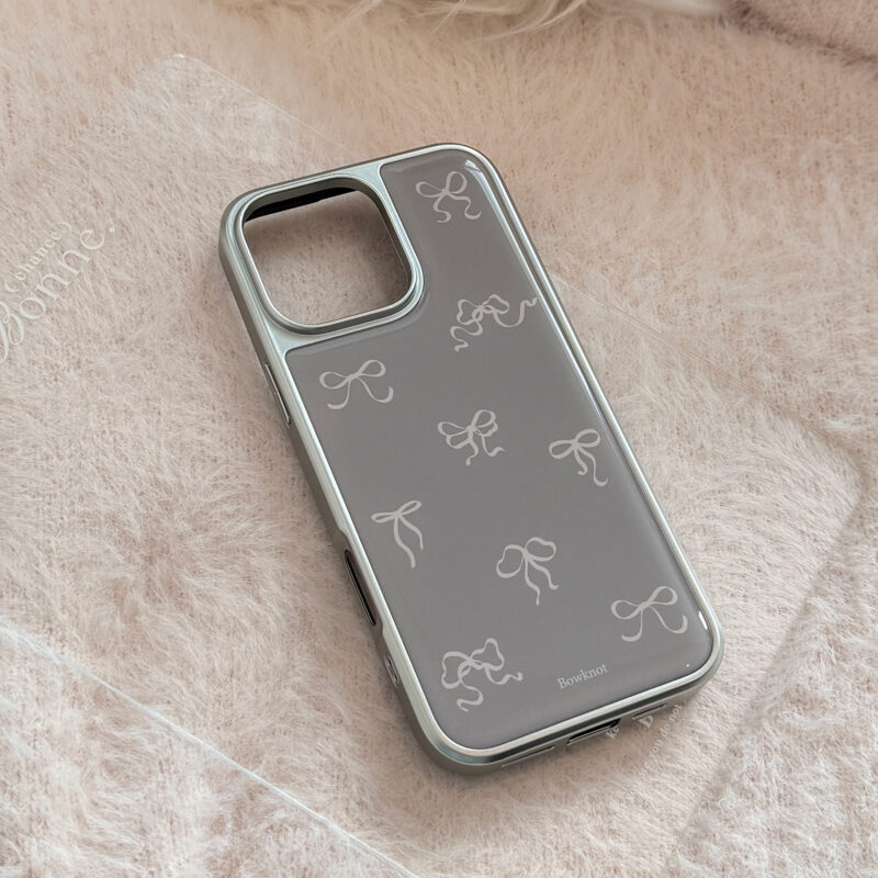 Chic Bow Design Silver-Edged iPhone Case-9