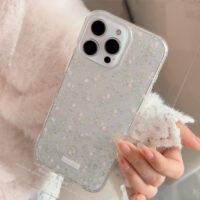 Gentle Pink Mini Rose Sparkle iPhone Case - Image 2