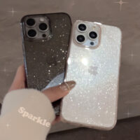Glitter Elegance Pink Black iPhone Case - Image 3