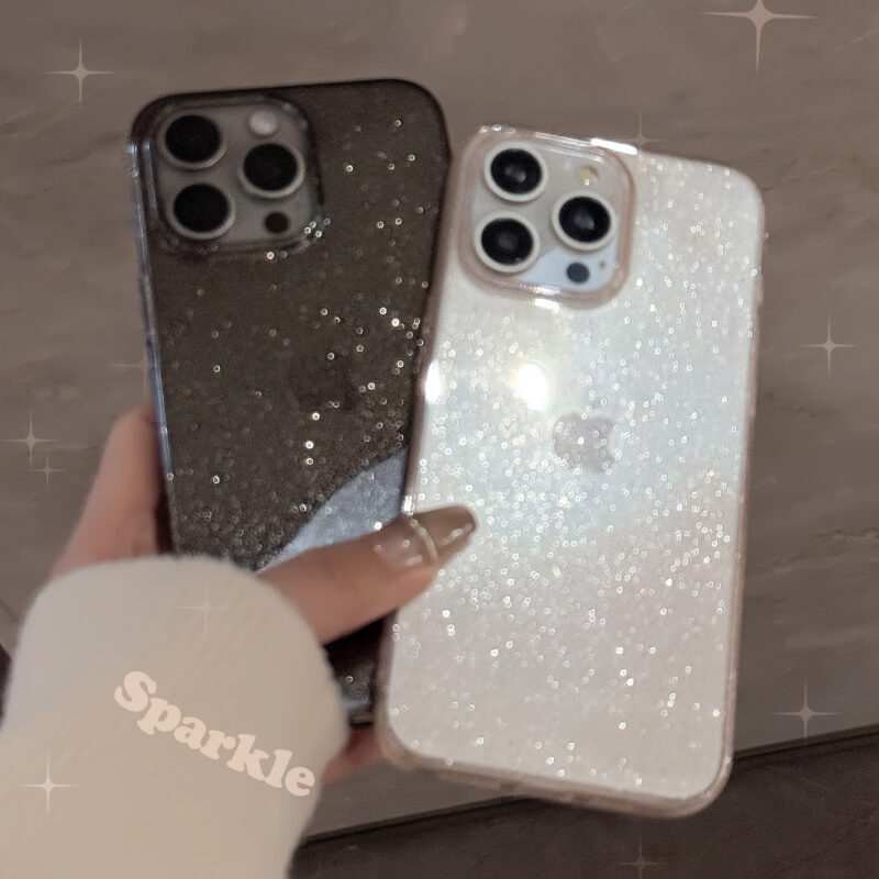 Glitter Elegance Pink Black iPhone Case-1