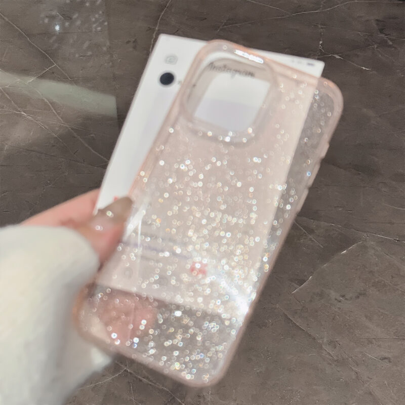 Glitter Elegance Pink Black iPhone Case-10