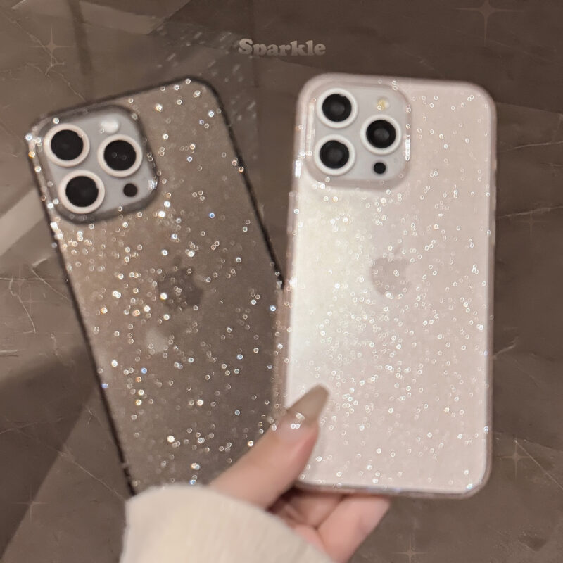 Glitter Elegance Pink Black iPhone Case-2