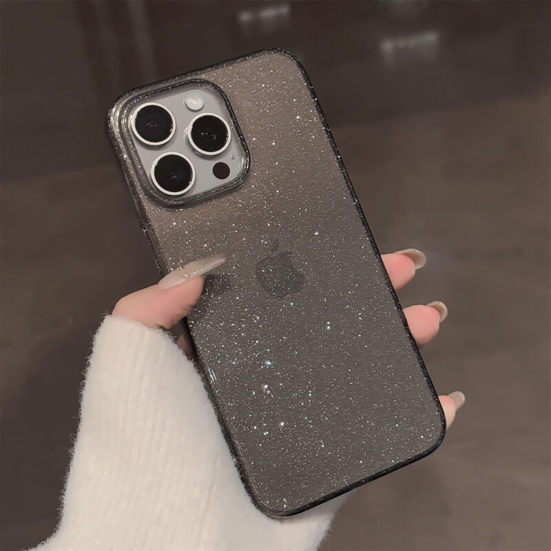 Glitter Elegance Pink Black iPhone Case-6