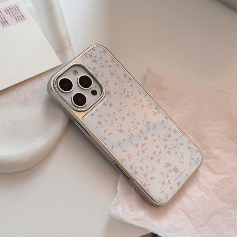 Korean-style Pink Rose Floral iPhone Case-6