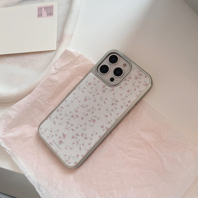 Korean-style Pink Rose Floral iPhone Case-7
