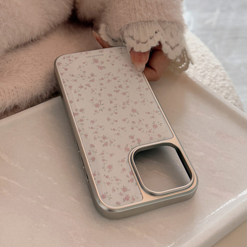 Korean-style Pink Rose Floral iPhone Case-8