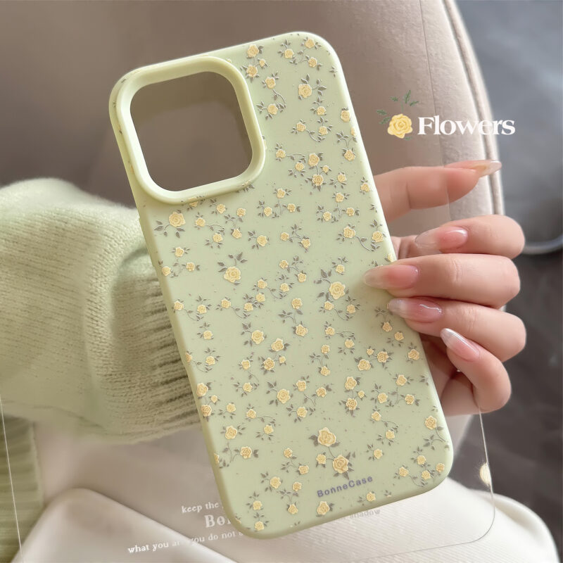 Milky Green Floral Bliss iPhone Case-1